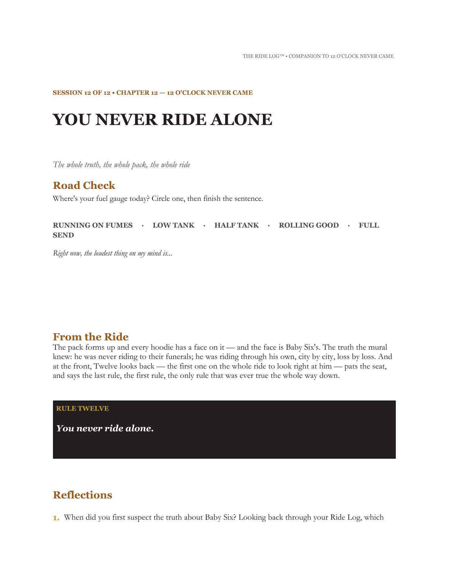 12 O'CLOCK NEVER CAME A Novel in Verse Workbook