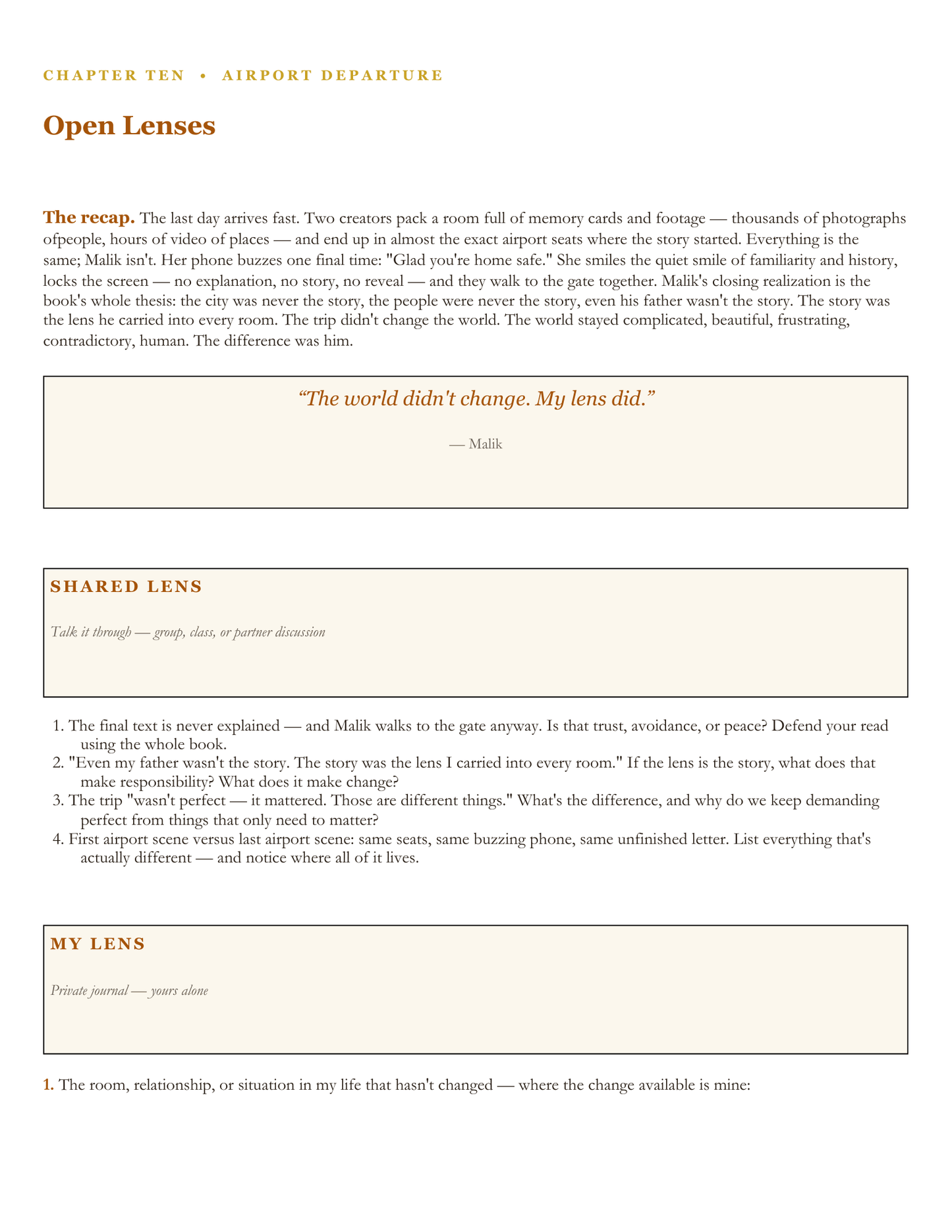 OPEN LENSES: A Memoir from a Shooter — Workbook